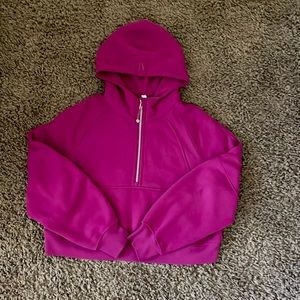 Scuba oversized half-zip hoodie Magenta purple